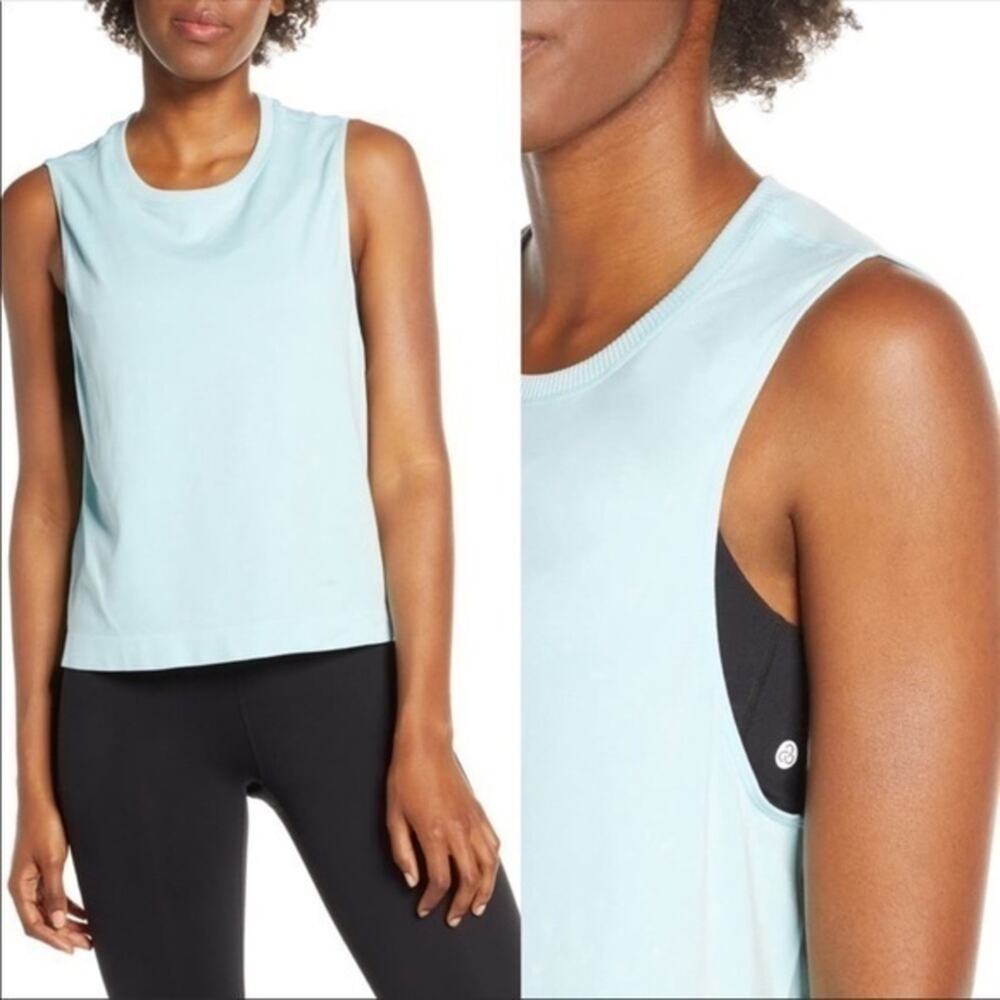 SOUL BY SOULCYCLE Seamless Crop Top Aqua Medium NWT